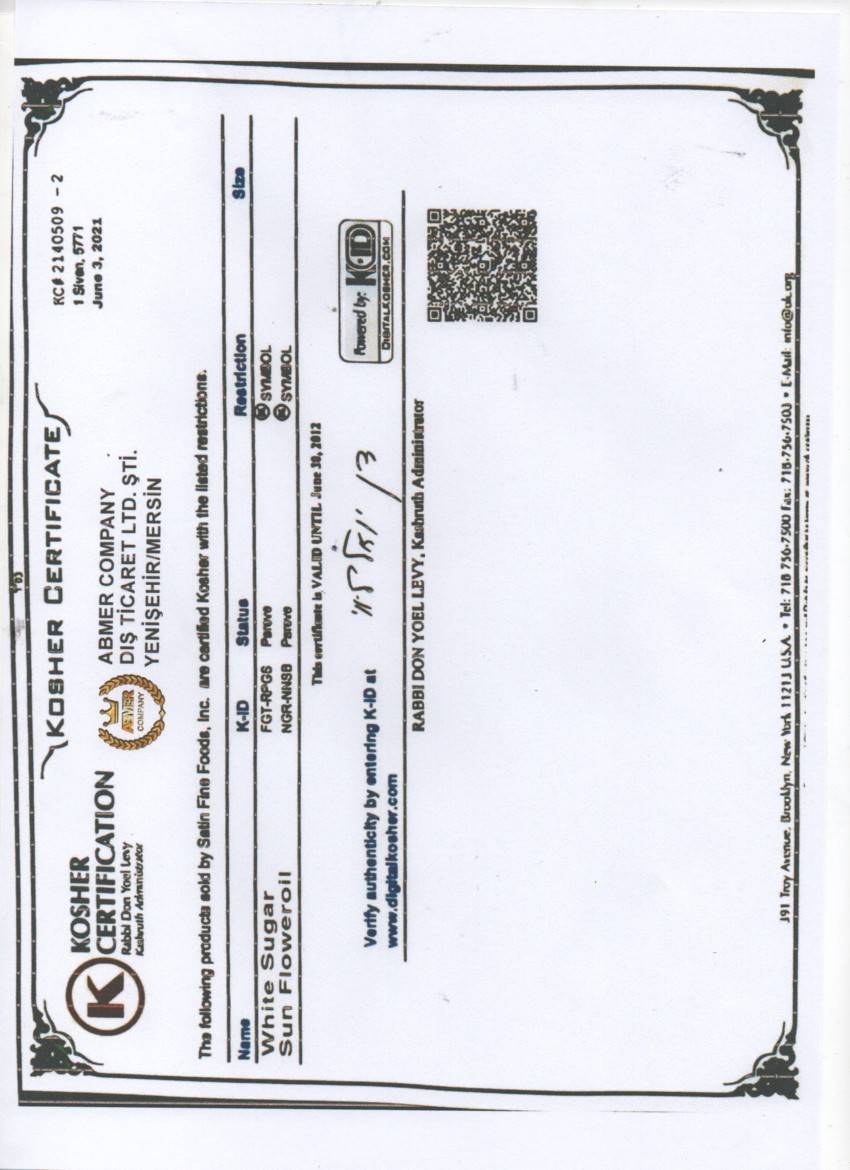 Kosher Belgesi